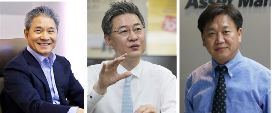 (왼쪽부터)강방천 에셋플러스자산운용 회장, 이채원 한국투자밸류자산운용 대표, 존리 메리츠자산운용 대표. 각 사 제공.